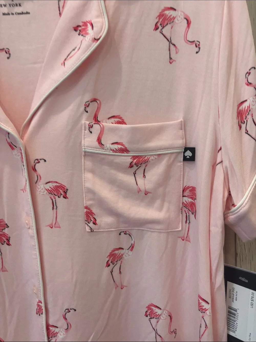 kate spade Pink Flamingo Short Pajama Set - Light Pink